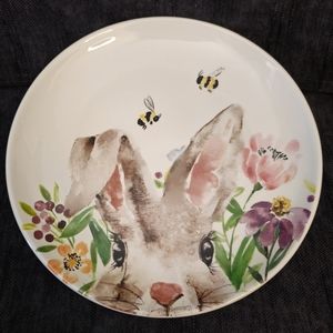 Set of 2 Lop Eared Easter Bunny treat, dessert, appetizer, salad plates.